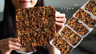 Only 7 ingredients! Healthy Oatmeal Energy Bars (Oil-free, Vegan)