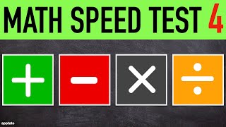Math Speed Test #4 (25 Math Problems) - Addition Subtraction Multiplication Division Mental Math