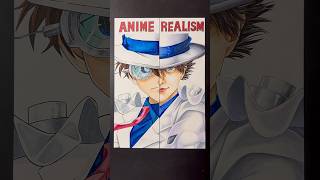 Drawing Phantom Thief Kid!!!✨️ ANIME vs REALISM｜怪盗キッド描いてみた！💎 #名探偵コナン #shorts #anime