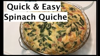 How to make a Quick & Easy No Crust Spinach Quiche Recipe (Frittata)