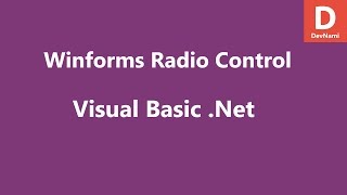 Visual Basic .Net WinForms Radio Button Control