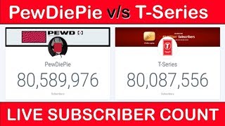 LIVE PewDiePie vs T-Series - Most Subscribed YouTube Channel Live Subscriber Count