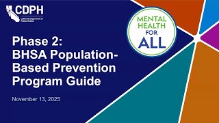 Behavioral Health Services Act Bhsa Population Based Prevention Program Guide Phase2 Webinar Eng