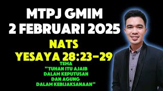 MTPJ GMIM 2 februari 2025, Yesaya 28:23-29