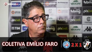 NA ÍNTEGRA! CONFIRA A COLETIVA DE EMÍLIO FARO APÓS A DERROTA DO VASCO PARA O BAHIA POR 2 A 1 • AV+