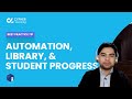 iACADEMY, CYPHER LMS tips, Automation library & student progress