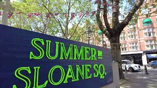 GW - Walk in fascinating Sloane Square during a beautiful summer day in heart of Chelsea, London 4K