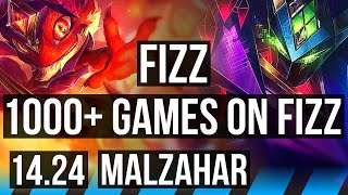 FIZZ vs MALZAHAR (MID) | 1000+ games | KR Diamond | 14.24