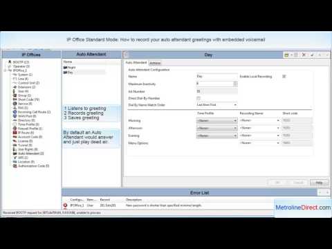 How to record auto attendant greetings in IP Office Standard Mode How to record auto attendant greetings in IP Office Standard Mode