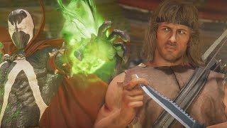 Rambo Vs Spawn | All Intro/Interaction Dialogues - Mortal Kombat 11