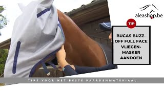 Bucas Buzz-Off Full Face vliegenmasker aandoen