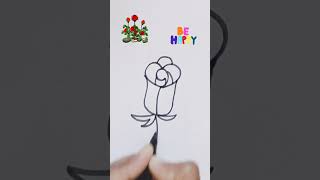 Draw Rose | Rose Drawing #trending #rose #shorts #youtubeshorts #colors #rosedrawing #happiness