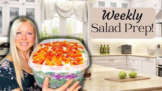 MEAL PREP SALADS FOR THE WEEK! #1 Weight Loss Strategy // Plant-Based Meals