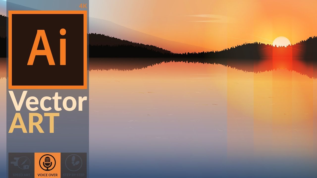 How To Make A Sunset Scenery In Adobe Illustrator Cc Tutorial Youtube