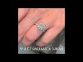 4 ct Radiant Cut Diamond Three-Row Ring