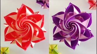 สอนพับเหรียญโปรยทานอย่างง่าย ลายดอกอัลมอนต์ทรงกลมขนาดเล็กจิ๋ว .. Ribbon Art