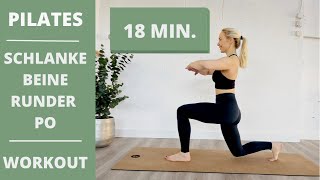 PILATES WORKOUT, SCHLANKE BEINE | RUNDER PO | 18 MIN.|  HOMEWORKOUT| OHNE EQUIPMENT (deutsch)