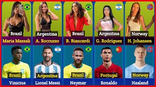 Country Comparison Famous Footballers and Their Wives/Girlfriends🔥Messi, Ronaldo, Neymar