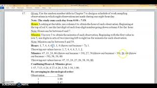 Work Design Sampling Using Random Number Tables