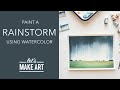 Let's Paint a Rainstorm Easy Watercolor Landscape Painting Tutorial by Sarah Cray of Let's Make Art