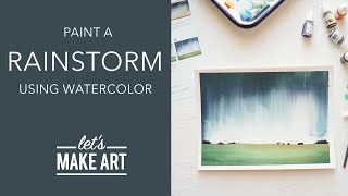 Let's Paint a Rainstorm Easy Watercolor Landscape Painting Tutorial by Sarah Cray of Let's Make Art