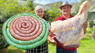 THE SECRET RECIPE FOR HOMEMADE GREEN SAUSAGE FROM 18 KG BEEF LEG! IT SHOCKS YOUR TASTE