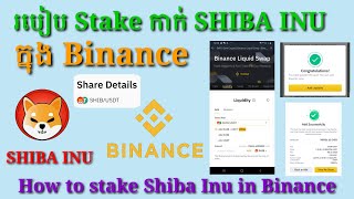 របៀប Stake កាក់ SHIBA INU​ ក្នុង Binance / How to stake SHIB in Binance