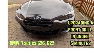 BMW 4 series G22 G26 grill installation in under 5 minutes