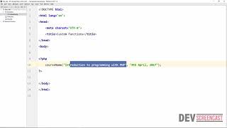 Custom Function in PHP