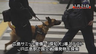 広島サミット警備へ「危険物探知犬」導入テスト（ＪＲ広島駅）