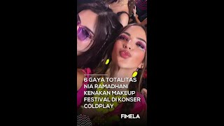 Gaya Totalitas Nia Ramadhani Kenakan Makeup Festival di Konser Coldplay Thailand
