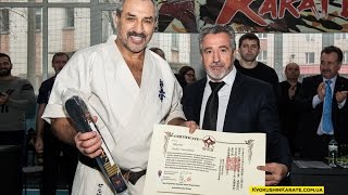 Handing the 6th dan Kyokushin karate (WKB) to Shihan Sergei Vsevolodov