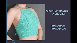 TOP HALTER CROCHET PUNTO BAJO