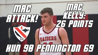 Hun 90 Pennington 69 | Boys Basketball Highlights | Mac Kelly 26 points!