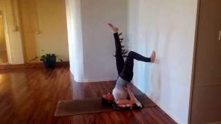 Sarvangasana and Halasana at the wall!