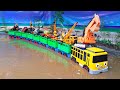 Mobil Truk Tronton Panjang Tayo Penuh Mobil Mobilan, Truk Molen, Excavator, Crane, Mobil Pemadam