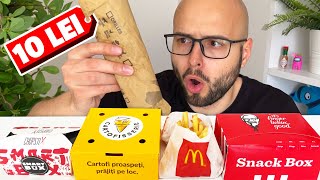 CE POTI MANCA de 10 LEI de la KFC, McDonald's, Cartofisserie, Chopstix, Taco Bell