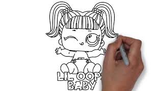 How to Draw lil Oops Baby Doll LOL Surprise Step by Step Video Tutorial