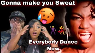 THIS SONG MADE US DANCE!!! C & C MUSIC FACTORY - GONNA MAKE YOU SWEAT (EVERYBODY DANCE NOW) REACTION