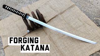 Forging a Katana out of Rusted steel Spring