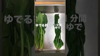 【5年生家庭科】調理実習「ゆで青菜」ゆでる調理の短所！ゆで汁に栄養が逃げる！を実験しました。これで水に入れたまま放置なんてことがなくなる‼︎はずです。