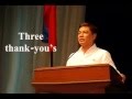 Three thank -you's by Pastor Ed Lapiz