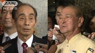 沖縄と関係修復へ　輿石幹事長と仲井真知事が会談(12/03/19)