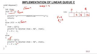3- Implementation of Linear Queue using C.
