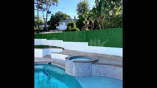 Grasstik Privacy Fence Installation on Poolside Wooden Fence