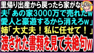 【スカッと】里帰り出産から戻ったら家がない…夫「あの家3000万で売れたw愛人と豪遊するから消えろw」姉「大丈夫！私に任せて！」後日、渡された書類に夫絶句w（朗読）+