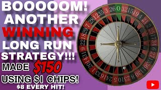 ANOTHER WINNING STRATEGY IN THE LONG RUN! MADE $150 USING $1 CHIPS! ..$8 A HIT ROULETTE STRATEGY!😍😇😊