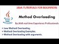 Java Tutorials | Method Overloading in Java with examples
