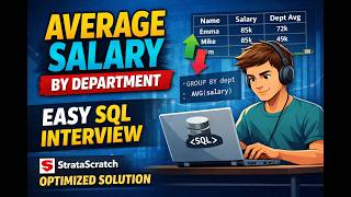 Average Salary by Department | Easy SQL Interview Question (StrataScratch) | Optimized Solution