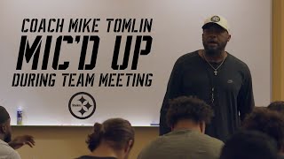 Coach Tomlin mic'd up during team meeting 🎤 More in the new The Standard | Pittsburgh Steelers